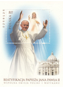 2011 Polonia Foglietto Beatificazione Giovanni Paolo II congiunta con Vaticano Benedetto XVI
